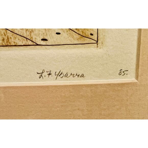 "Rag Doll" Etching Framed Folk Art-L. Felix YBarra-Country-Cottagecore-Farmhouse - Picture 4 of 7